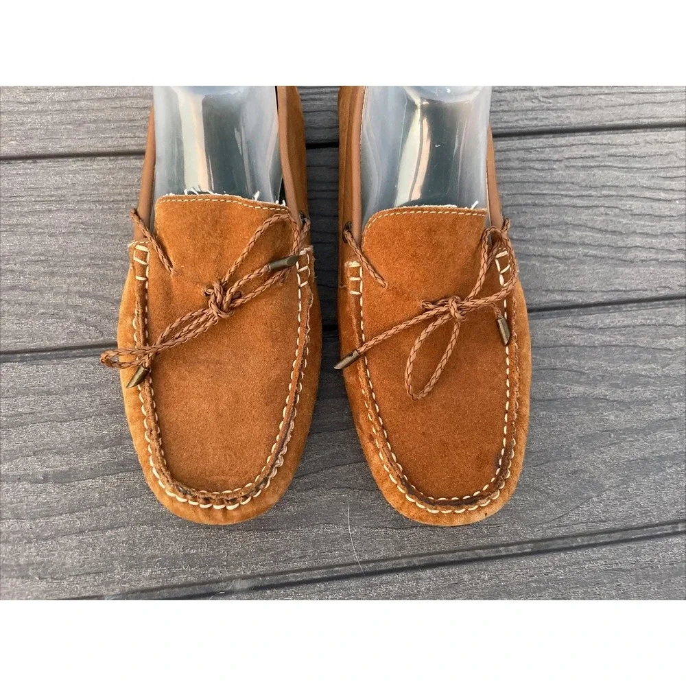 GH Bass Men's Slippers Size‎ 8 Brown Leather Moccasins House Shoes